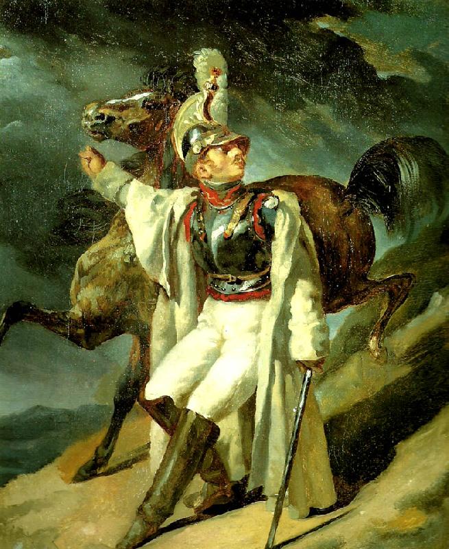 Theodore   Gericault cuirassier blesse, quittant le feu